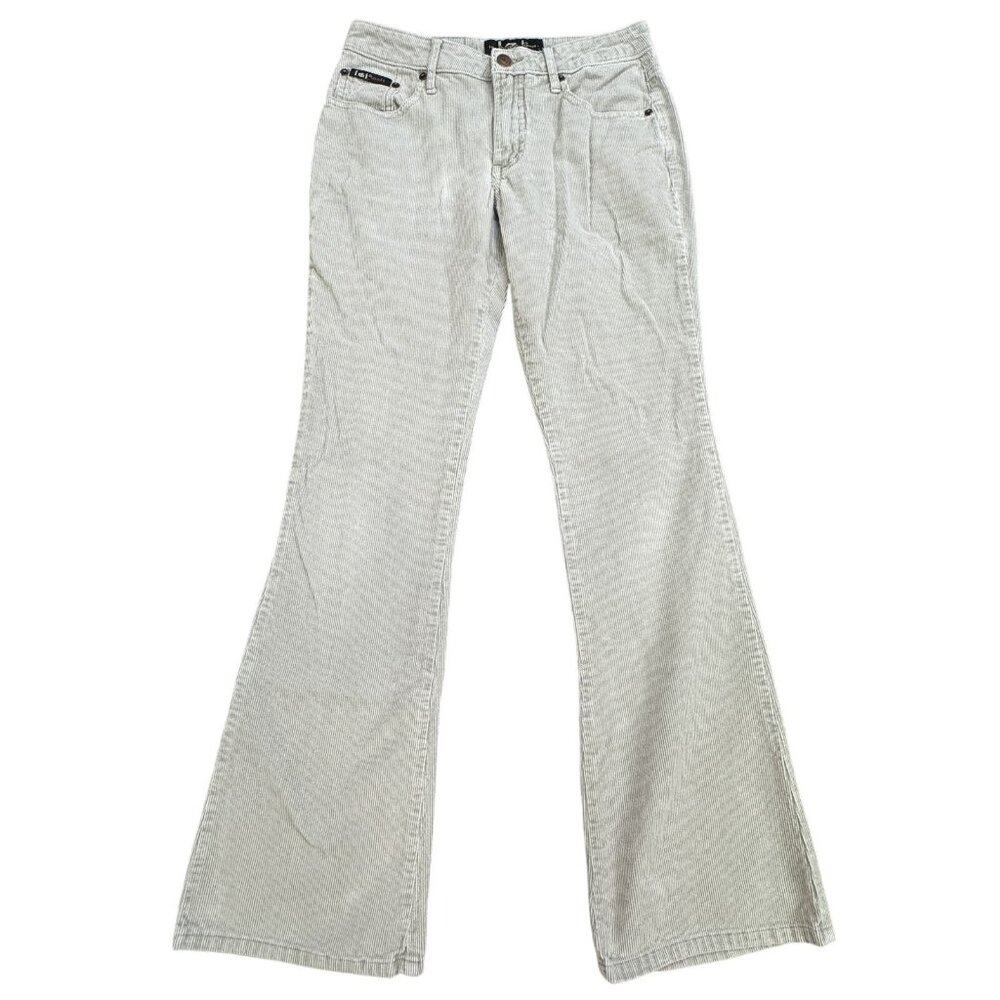 Lei Jeans Womens Size 1 Tan Corduroy Flare Bootcut Leg Mid Rise 100% Cotton Y2K - Picture 1 of 13